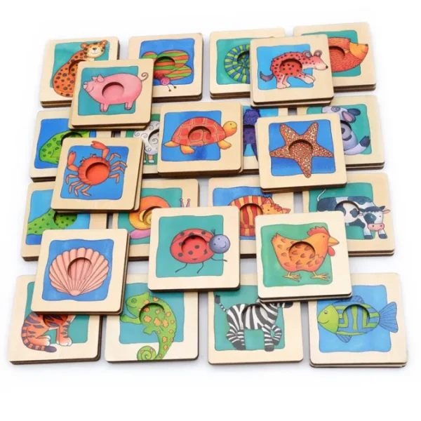 Animal Texture Match puzzle - Fine motor skills toys