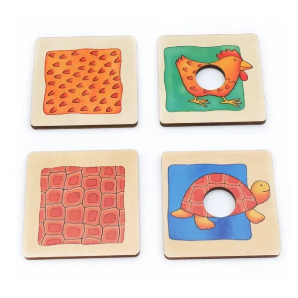 Animal Texture Match puzzle - Fine motor skills toys