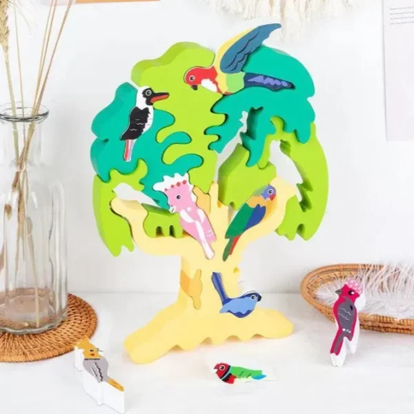 Australian / European Bird Tree Puzzle - Fine motor skills toys