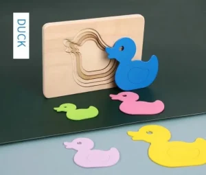 3D Multilayer Wood Puzzle Elephant/Duck/Whale/Fish - Montessori Puzzles