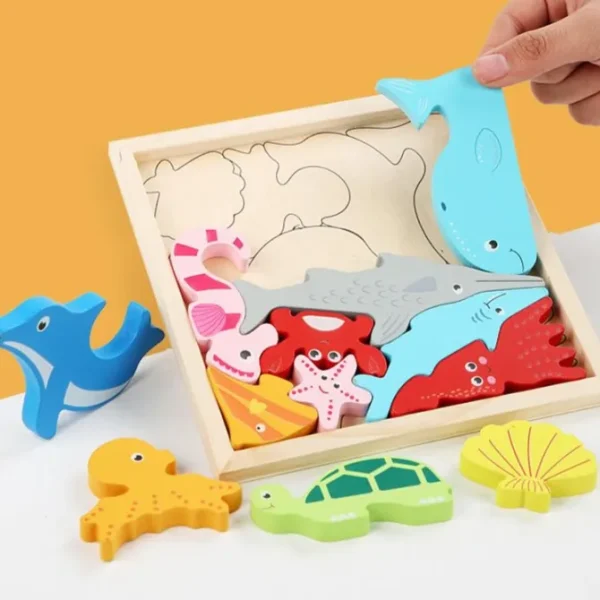 3D Puzzle Ocean Animals/ Food/Dinosaurs - Montessori Educational Toys