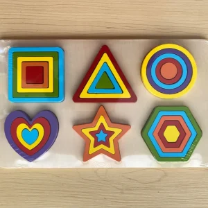 3D Wooden Colourful Shape Puzzle