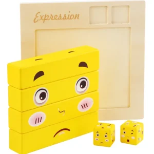 3D Wooden Expression Building Blocks - Speech therapy toys