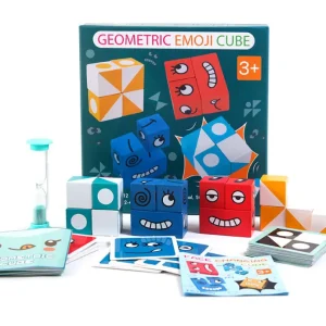 Geometric Emoji Cube game - Montessori Educational Toys