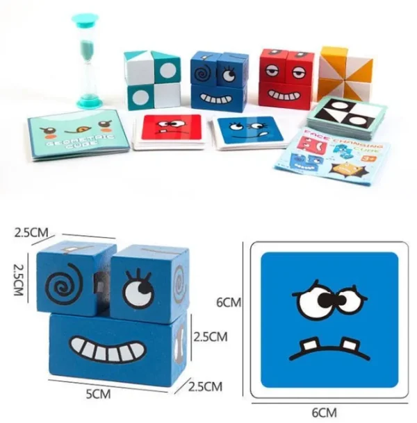 Geometric Emoji Cube game - Montessori Educational Toys