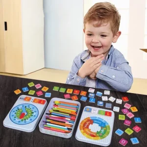 4in1 Wooden Montessori Toys for Toddlers-Math Counting Sticks Magnetic Numbers