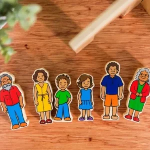 Indigenous Family - 6 Wooden People- Open Ended Learning Toys