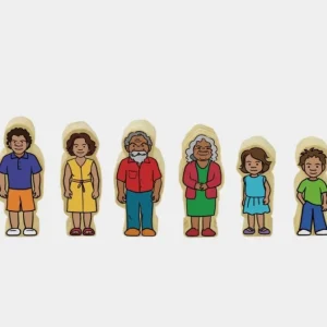 Indigenous Family - 6 Wooden People- Open Ended Learning Toys