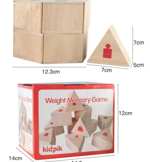 Kidpik Wooden Weight Memory Game - Sensory toys