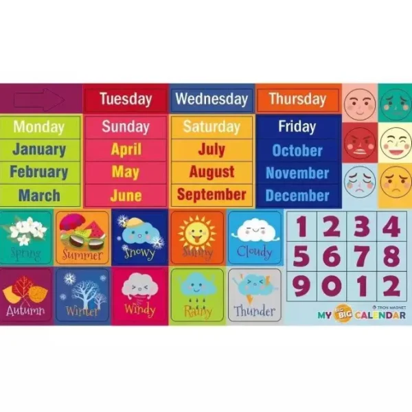 Magnetic Calendar, Weather & Mood Board- Mathematics toys