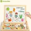 Magnetic drawing and fishing educational board - Fine motor skills toys-