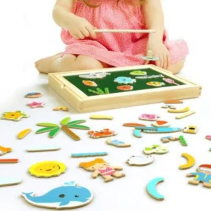 Magnetic drawing and fishing educational board - Fine motor skills toys-