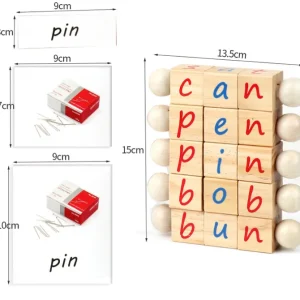 Montessori CVC words Reading Block and Cards Set - Montessori Educational Toys