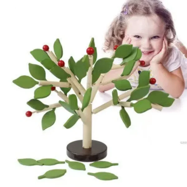 Montessori Inserting Leaves 3D Tree Blocks - Montessori Educational Toys