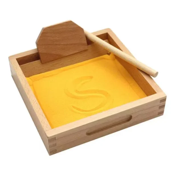 Montessori Letter Formation Sand Tray with Wooden Pen - Best Montessori Toys