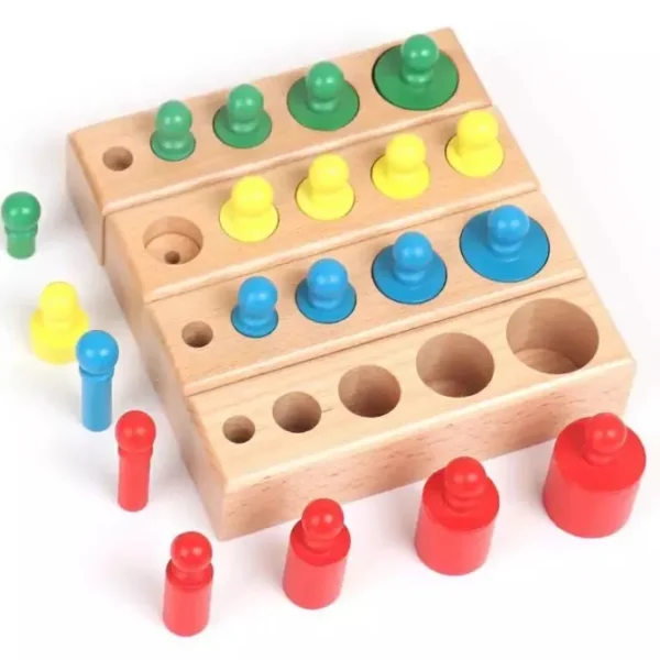 Montessori Sensorial Material Knobbed Cylinder -Best Montessori Toys