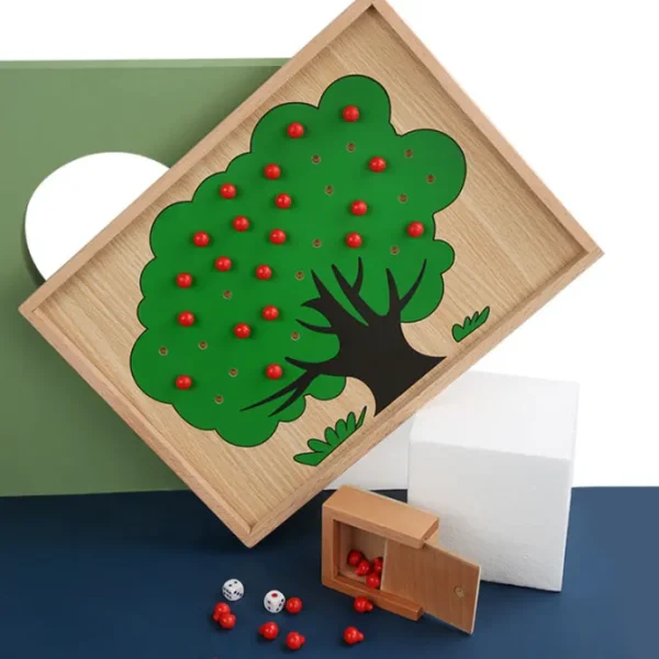 Montessori Wooden Apple Counting Game - Mathematics Educational Toys