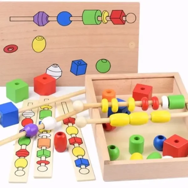 Montessori Wooden Beads Puzzle Box - Montessori Educational Toys