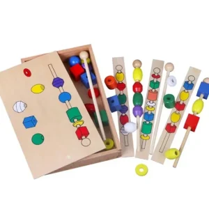 Montessori Wooden Beads Puzzle Box - Montessori Educational Toys