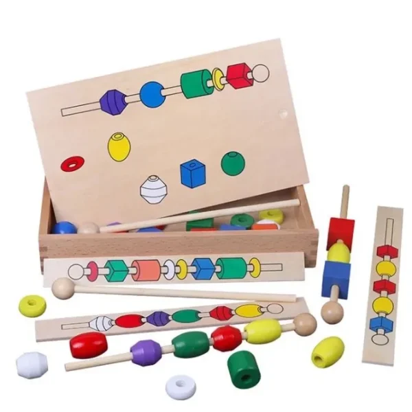 Montessori Wooden Beads Puzzle Box - Montessori Educational Toys