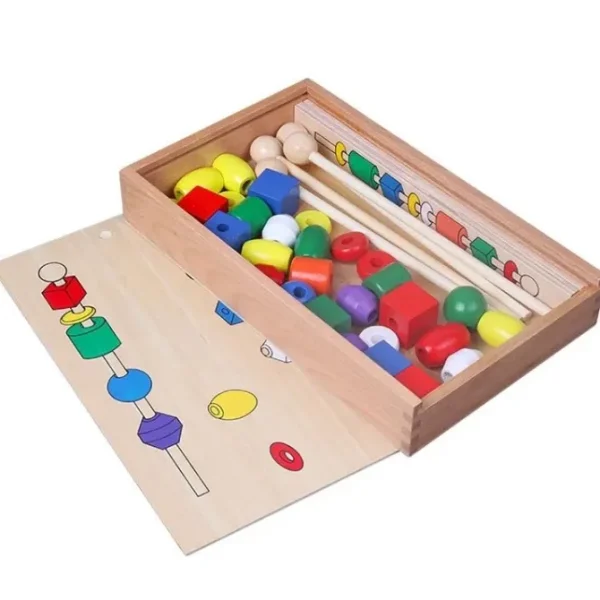 Montessori Wooden Beads Puzzle Box - Montessori Educational Toys