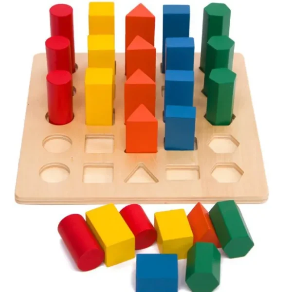 Montessori Wooden Geometric Sorting Game - Mathematical Play Toys