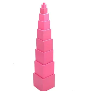 Montessori Wooden Pink Tower Family Style - Best montessori toys