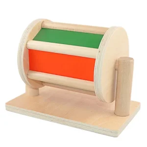 Montessori Wooden Spinning Drum with Mirror-Best montessori sensory toys