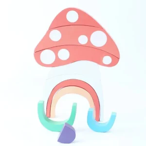 Mushroom House Wooden Blocks- Open ended wooden toys