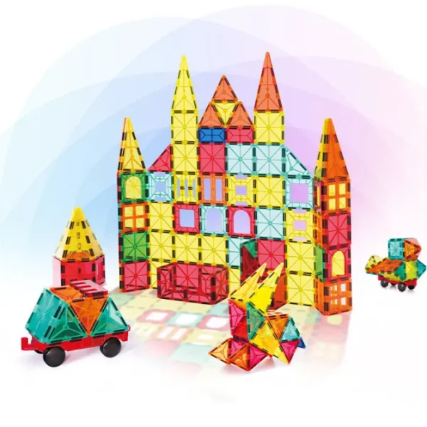 Onshine Magnetic Building Tiles (32 & 78 piece) - Open ended wooden toys- Fine Motor Toys For Children