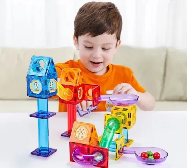 Onshine Magnetic Tiles Marble Run- Open ended wooden toys