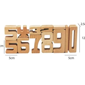 Onshine Wooden Educational Number Blocks- Open ended wooden toys