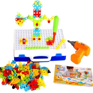 237PCS Creative Mosaic Electronic Kit with Electronic Drill - Fine motor skills toys