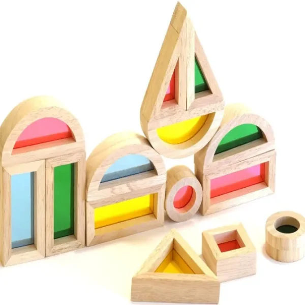 24PCS Rainbow Blocks - Sensory Toys