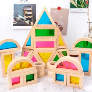 24PCS Rainbow Blocks - Sensory Toys