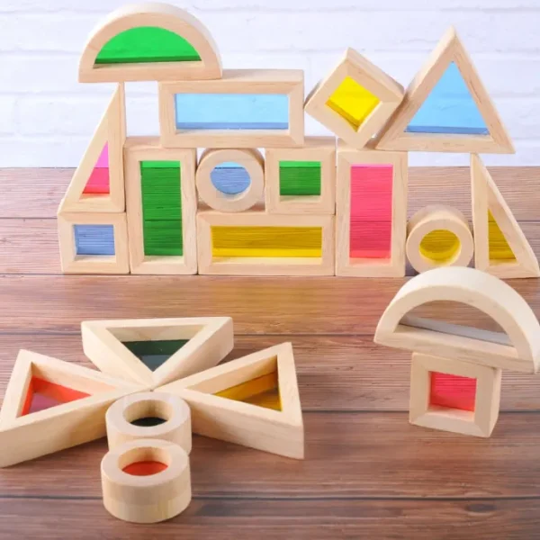 24PCS Rainbow Blocks - Sensory Toys