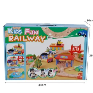 80pcs wooden Kids Fun Railway - Open ended wooden toys