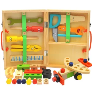 34 PCS Wooden Tool Box - Best Open Ended Toys