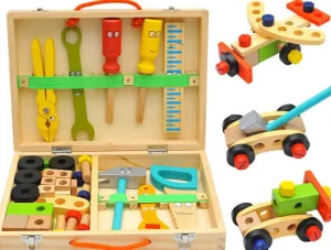 34 PCS Wooden Tool Box - Best Open Ended Toys