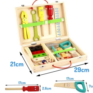 34 PCS Wooden Tool Box - Best Open Ended Toys