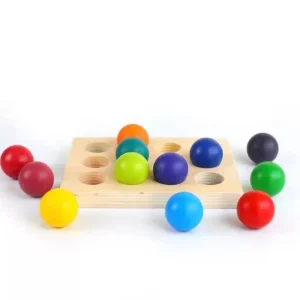 12 Piece Rainbow Wooden Balls Set - Best Montessori Toys