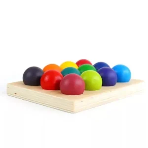 12 Piece Rainbow Wooden Balls Set - Best Montessori Toys