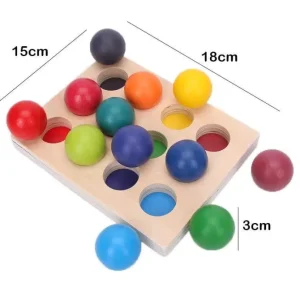 12 Piece Rainbow Wooden Balls Set - Best Montessori Toys