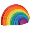 11 Piece Semicircle Rainbow Flat Blocks- Open ended wooden toys