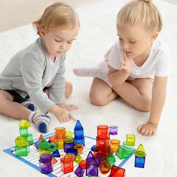 60 Pieces 3D Geometric Solids - Mathematical Toys