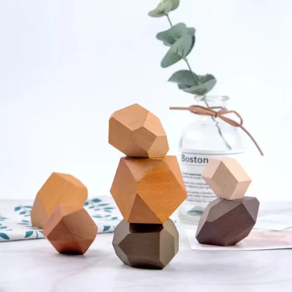 12 Pieces Jumbo Wooden Nature Balance Blocks- Open ended wooden toys