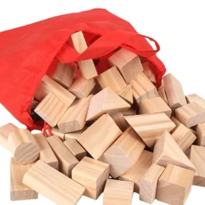 100 Pieces Wooden Building Blocks - Open Ended Wooden Toys