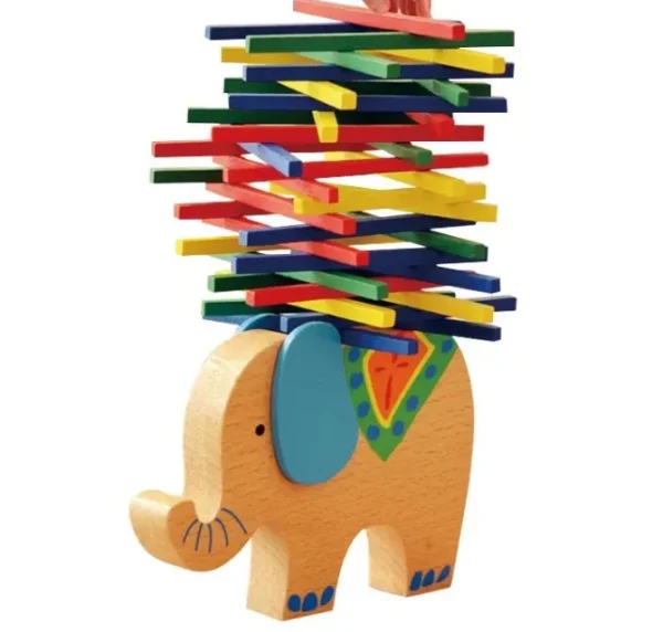 40 Pieces Wooden Elephant Balancing Stacking Game - Fine motor skills toys