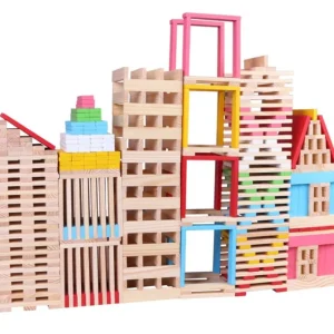 150 Pieces Wooden STEM Building Blocks - Best Open Ended Wooden Toys