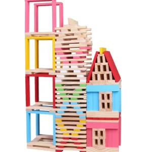 150 Pieces Wooden STEM Building Blocks - Best Open Ended Wooden Toys